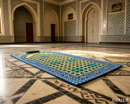 Le Dôme Doré au Crépuscule — Tapis de prière intelligent Smart Salah Mat