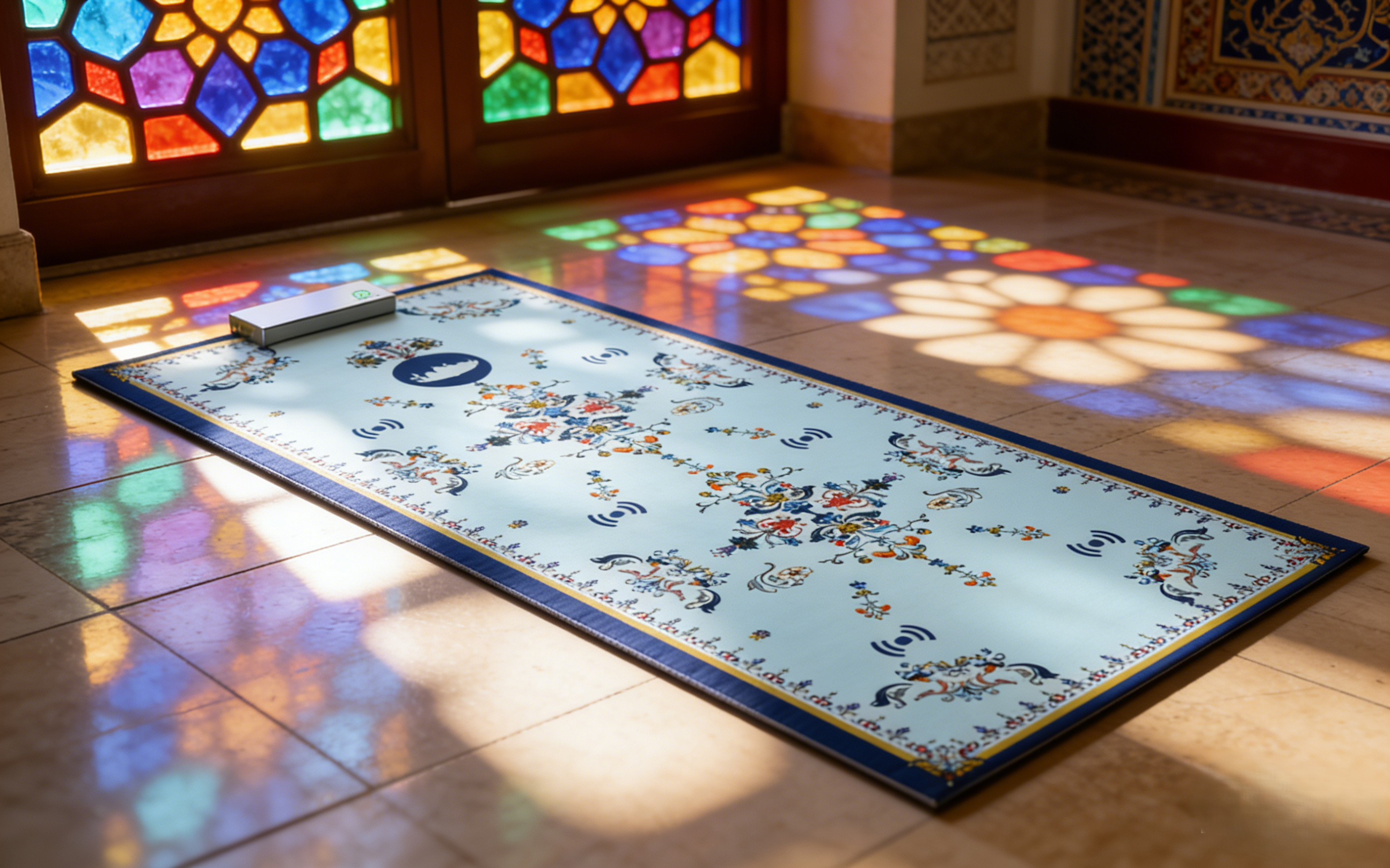 NoorConnect Floral Symphony Smart Salah Mat | NoorConnect Smart Prayer Mat