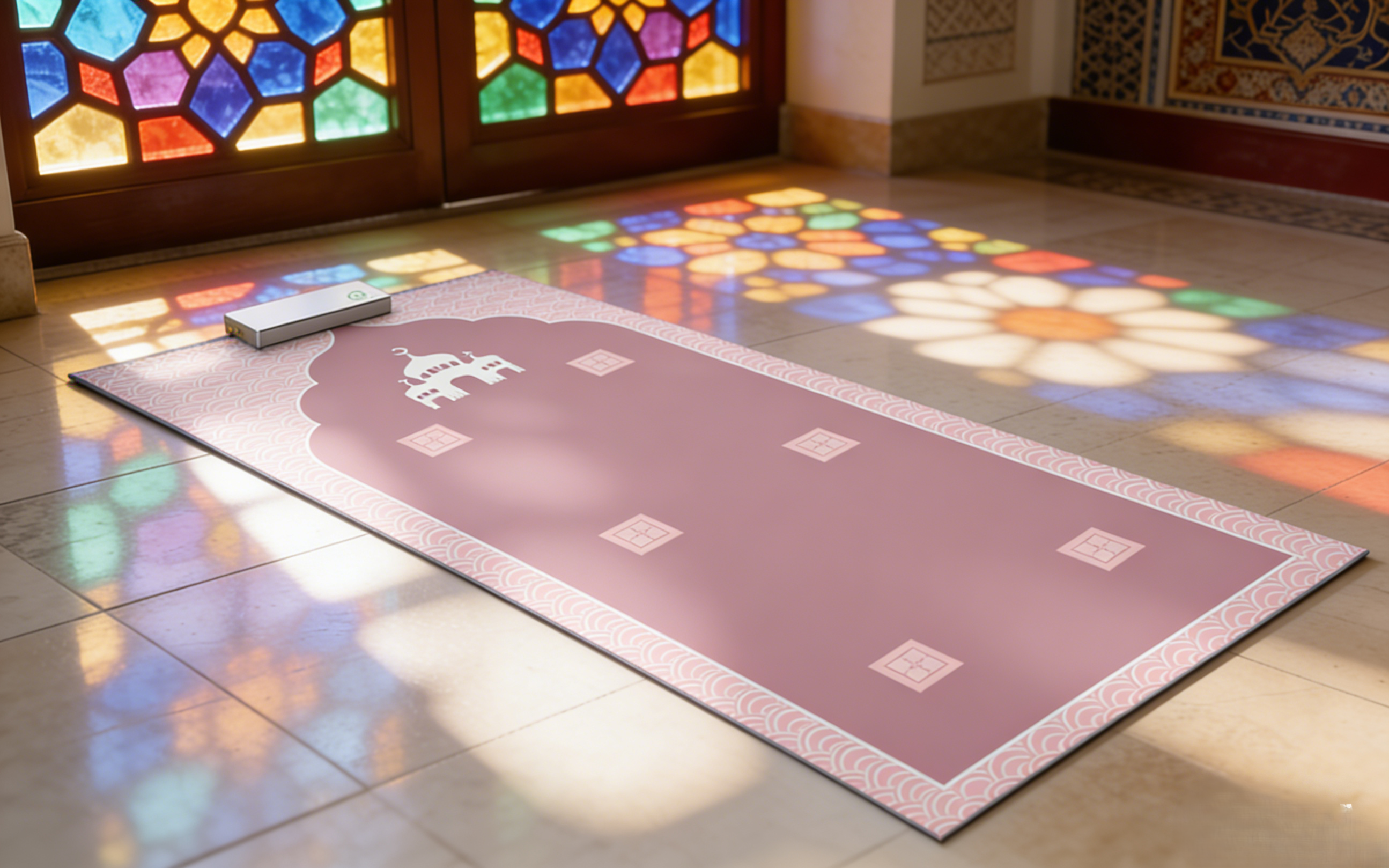 NoorConnect Blush Serenity Smart Salah Mat | Noorconnect Smart Prayer Mat
