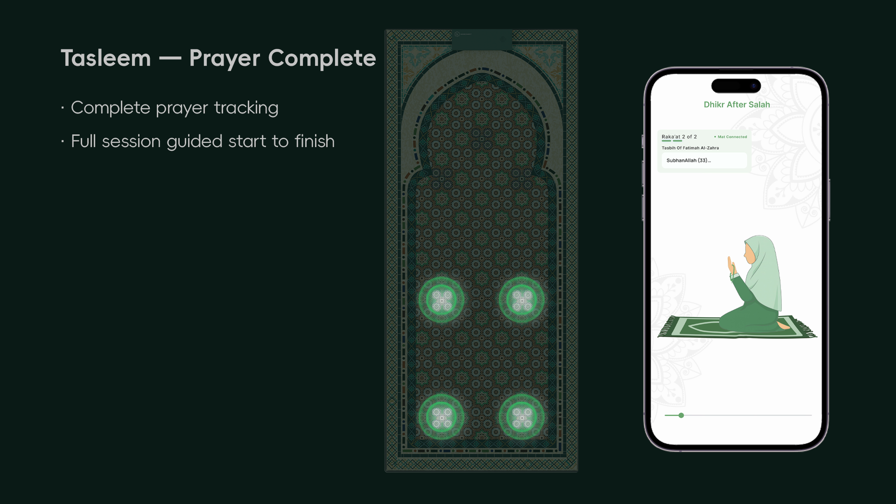 NoorConnect prayer completion and post-Salah dhikr